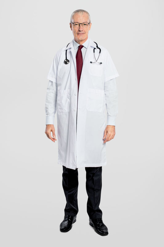White Lab Coat Half Sleeves  Men